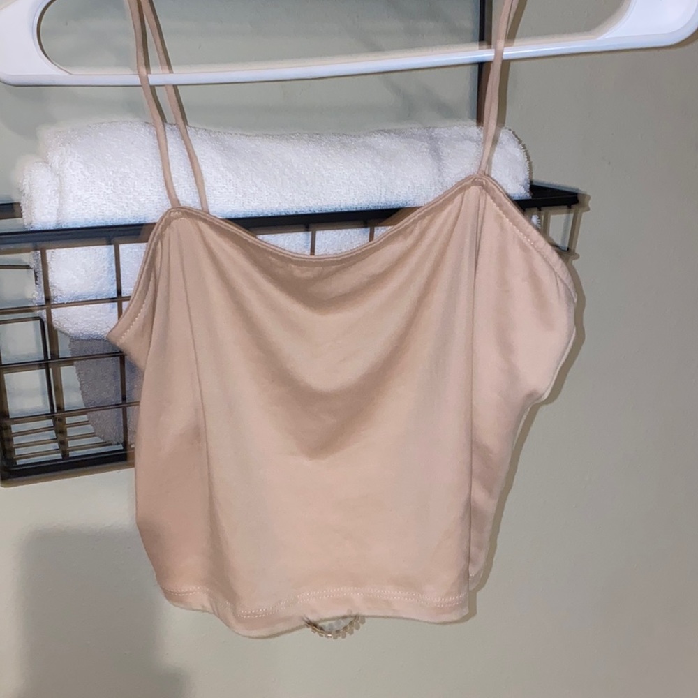 Cropped backless dress club shirt medium